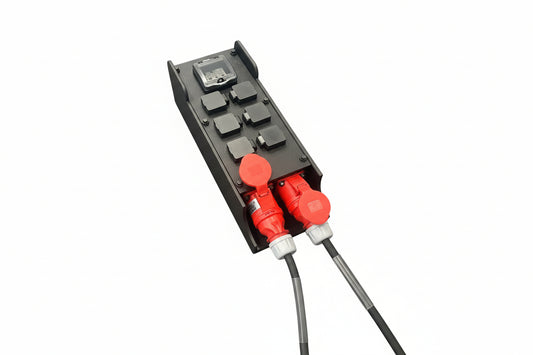 32A 415V, Portable Power Distribution, 32Amp Three Phase to 6x 13Amp over three RCBOs