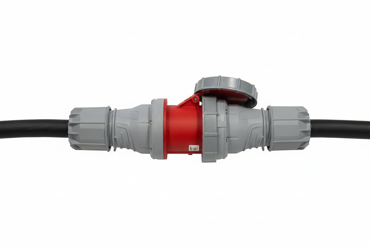 125 Amp Three Phase Cable 35mm with Red Connectors