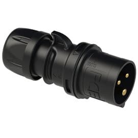 CEE-plug 32A 3p 6h IP44 SHARK Black, 025-6X