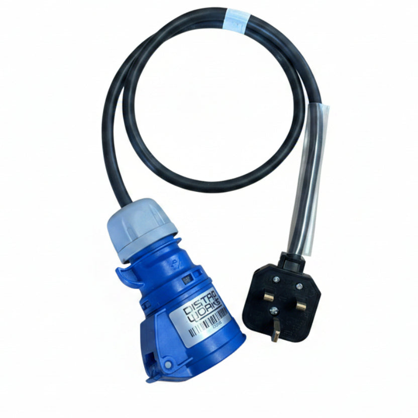 13Amp Black Plug to 16Amp Blue Connector Cable