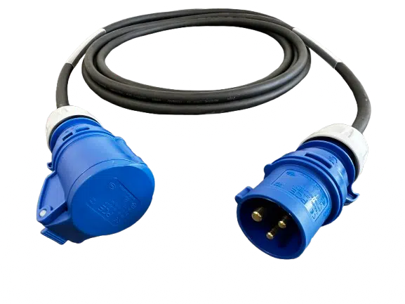 16A 2.5mm Single Phase Cable with Blue Connectors