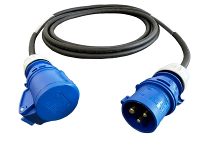 16A 2.5mm Single Phase Cable with Blue Connectors