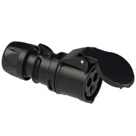 CEE-sockets 16A 3p 6h IP44 SHARK Black, 213-6X