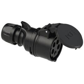 CEE-sockets Three Phase 32amp 5p 3P+N+E Black, 225-6x