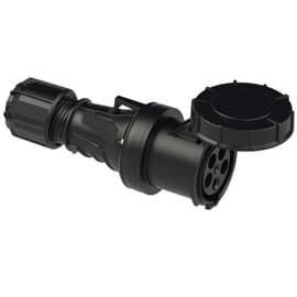 CEE-sockets Three Phase 63amp 5p 3P+N+E Black, 235-6xs