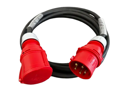 32A Three Phase Cable with Red Connectors