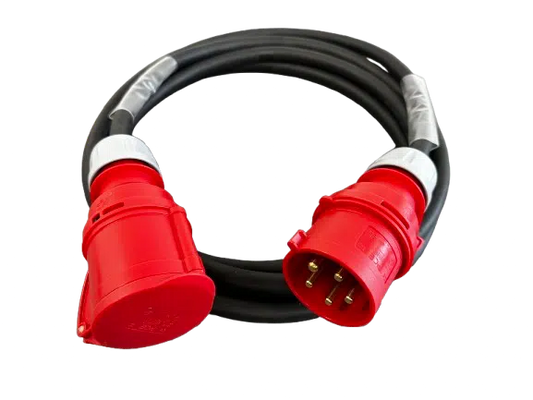 32A Three Phase Cable with Red Connectors