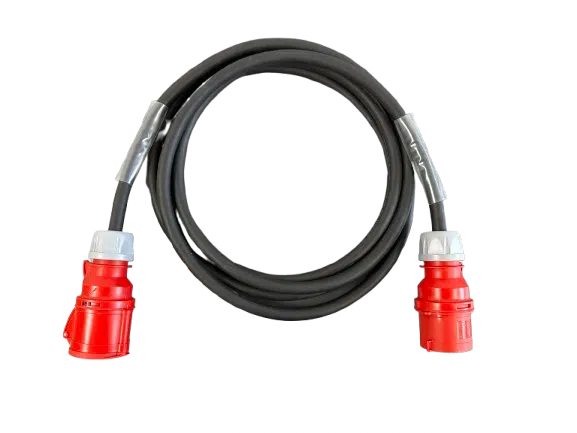 16A Three Phase Cable with Red Connectors