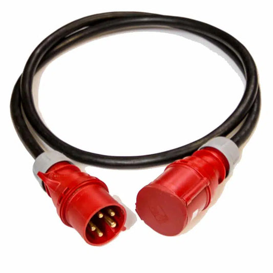 16A Three Phase Cable with Red Connectors