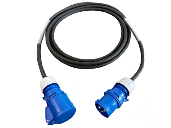 32A Single Phase Cable with Blue Connectors 6mm