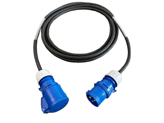 32A Single Phase Cable with Blue Connectors 6mm