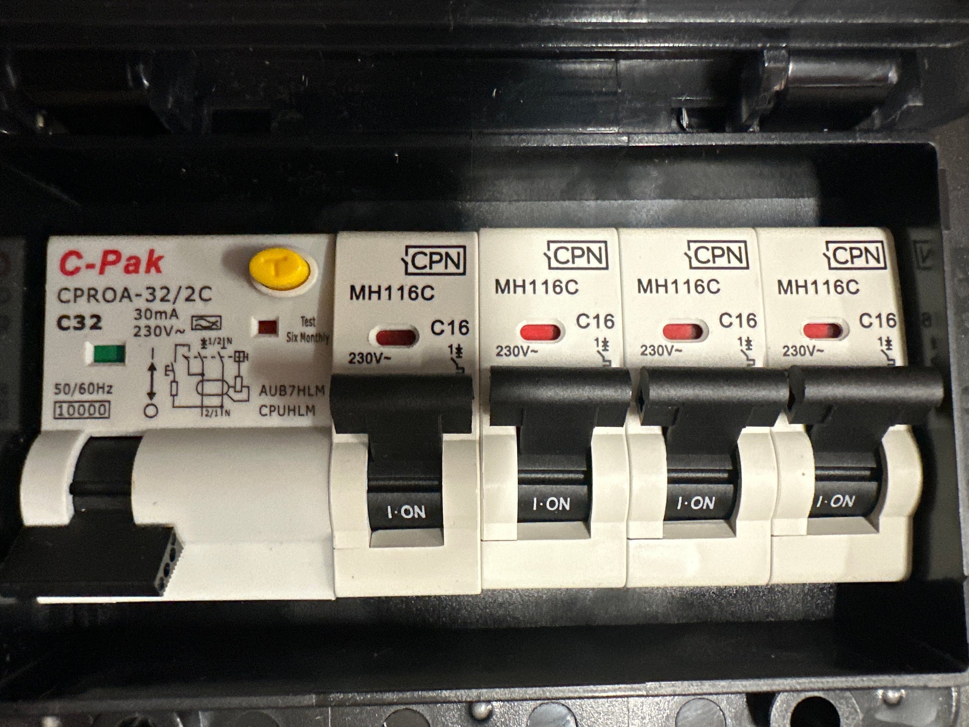 4 x 16Amp MCB and Overall RCD