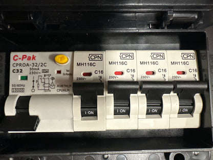 4 x 16Amp MCB and Overall RCD