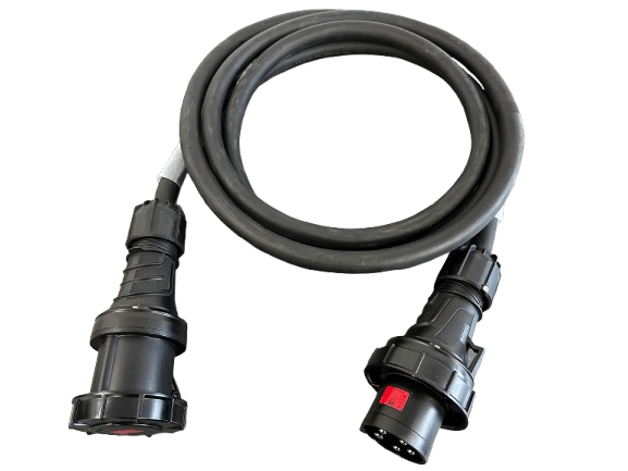 63A Three Phase Cable with Black Connectors