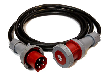 63A Three Phase Cable with Red Connectors
