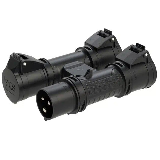 PCE 3 Way H-Connect Splitter Midnight Black 16A 94327000