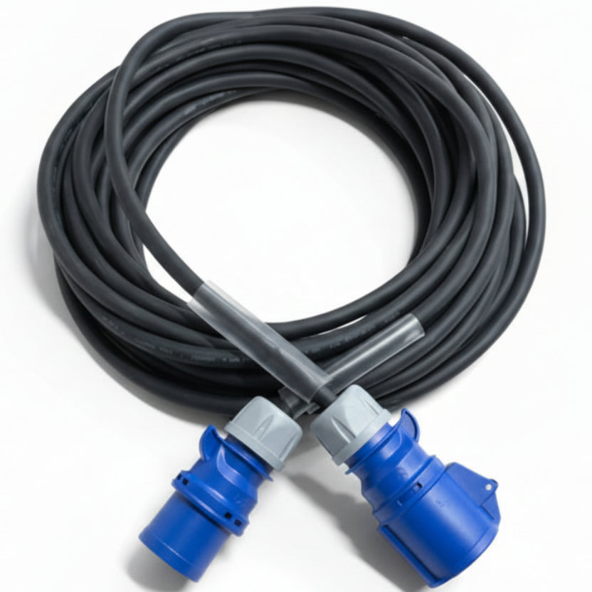 This is our go to 32A single phase extension lead for situations where you want dependable power and a cable that holds up to regular handling. It suits workshops, site cabins, temporary work areas, exhibitions, pop up installs, studios, plant rooms, control gear, and general site power
