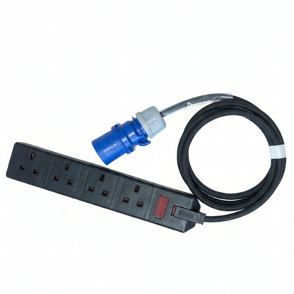 This 16A to 13A adaptor lead is a simple, tidy way to power&nbsp;multiple 13A appliances from a 16A supply. It is ideal for control gear, small tools, chargers, laptops, network kit, and general light duty loads where you want the convenience of domestic sockets without dragging in another distribution board.