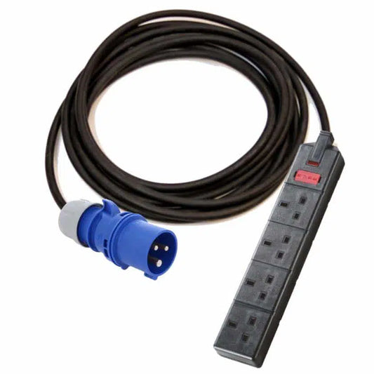 16A Blue Plug to 13A Socket 4 Gang