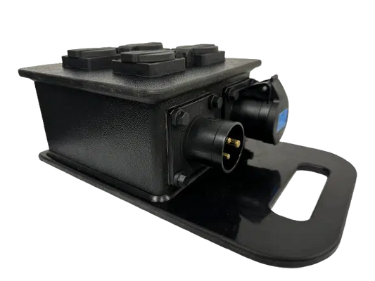 16A Single Phase 13A 4 Way Distribution Board (Black)