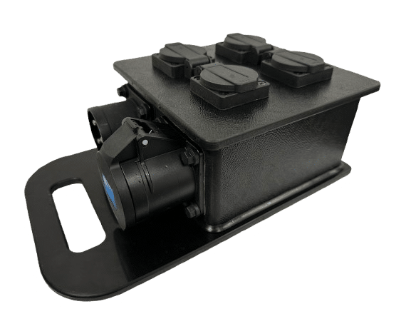 32A Single Phase 13A 4 Way Distribution Board (Black)