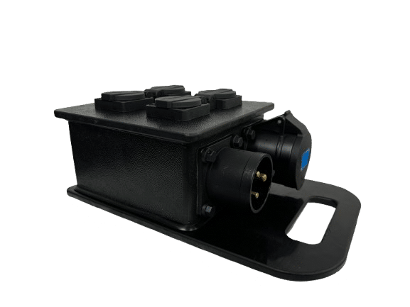 32A Single Phase 13A 4 Way Distribution Board (Black)