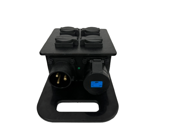 32A Single Phase 13A 4 Way Distribution Board (Black)