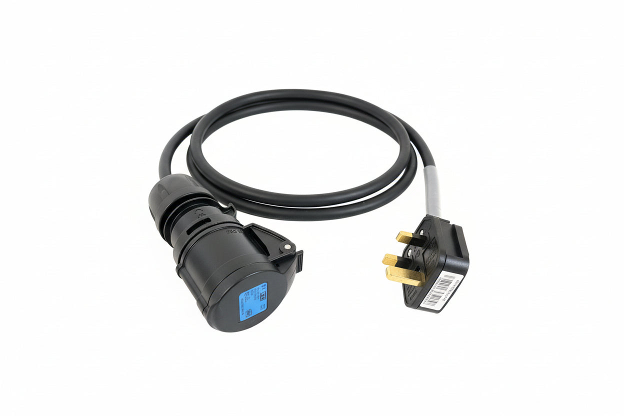 13Amp Black Plug to 16Amp Black Connector Cable