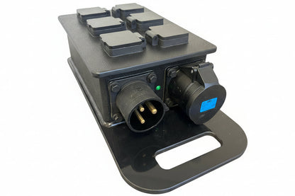 Black 32Amp Single Phase 6 x 13Amp Distribution Board (Black)