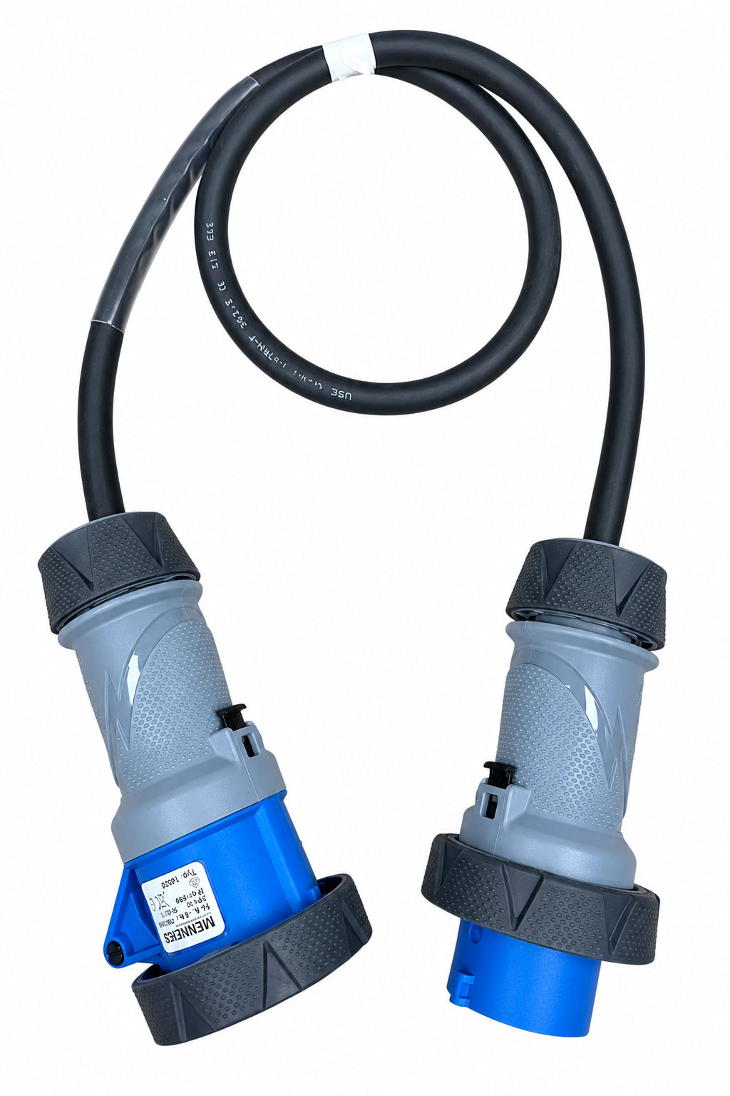 16A IP67 heavy duty extension lead with Mennekes PowerTOP Xtra connectors and 2.5mm² H07RN-F rubber cable