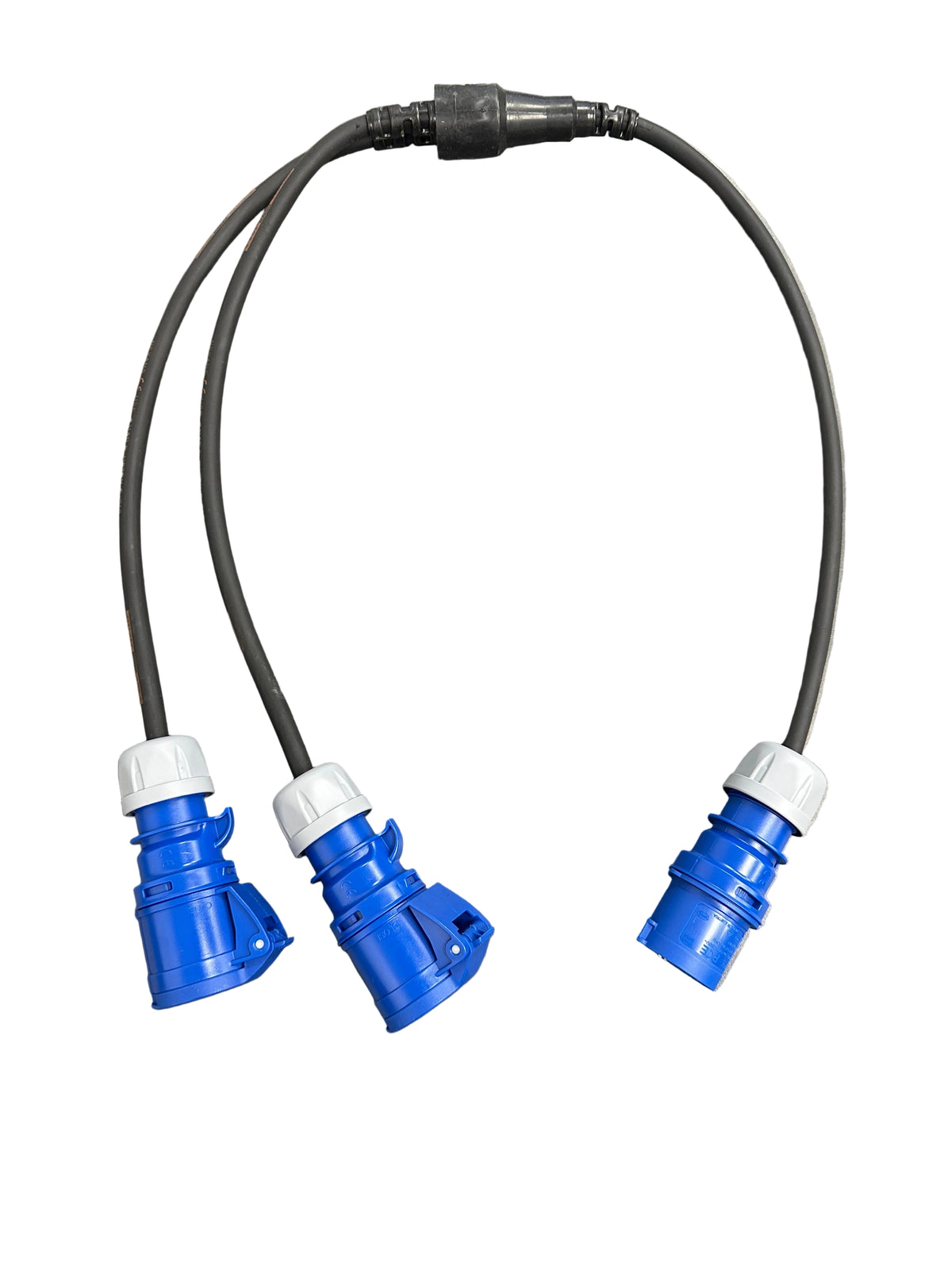 16A 2-Way Y Splitter Cable – 16A Plug to 2 × 16A Sockets – 2.5mm² H07RN-F