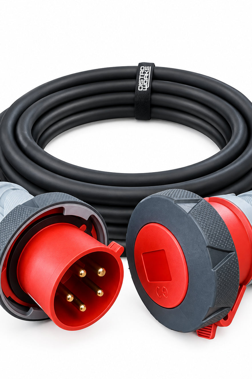 32A Three Phase IP67 Heavy Duty Extension Cable 5 Pin 400V