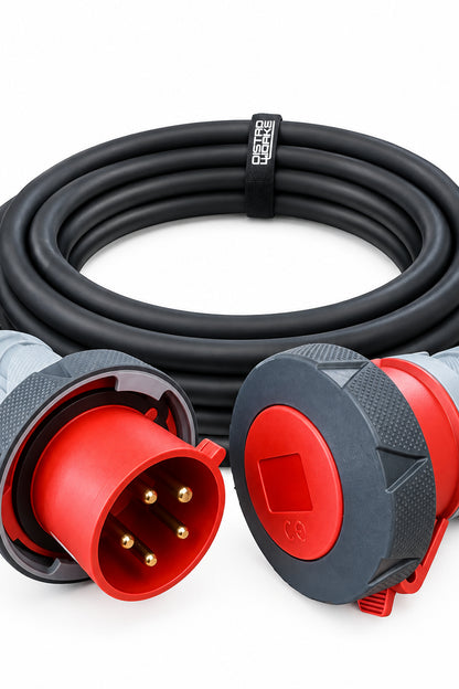 32A Three Phase IP67 Heavy Duty Extension Cable 5 Pin 400V
