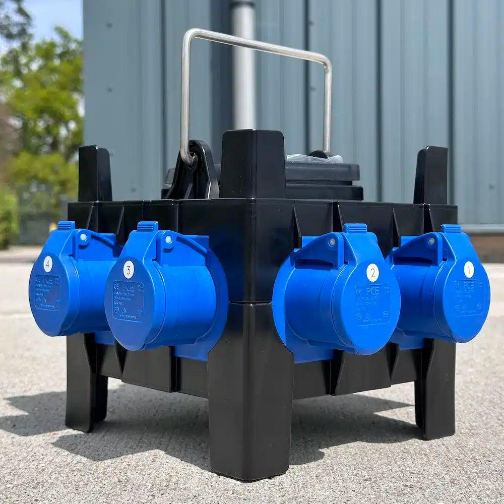 PCE IMST 32A 415V Event-Stromverteilungsbox – 6x 16A 240V Ausgänge, IP44, österreichische Qualität