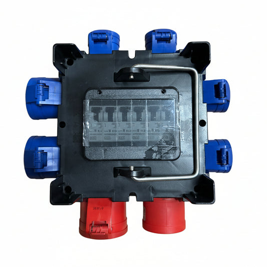 IMST
4 × 16A outlets, each protected by its own 16A 30mA two pole Type A RCBO (C curve)
2 × 32A outlets, each protected by its own 32A 30mA two pole Type A RCBO (C curve)
