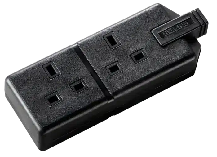 13Amp double socket Black, ELS132B